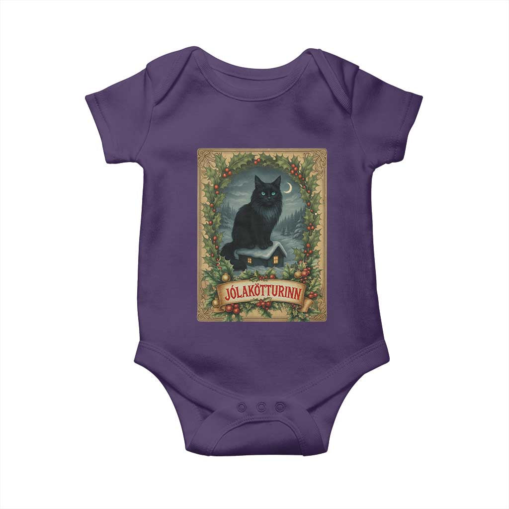 Nordic Christmas Cat Baby Onesie Jolakotturinn Yule Cat Icelandic TS11 Purple Print Your Wear