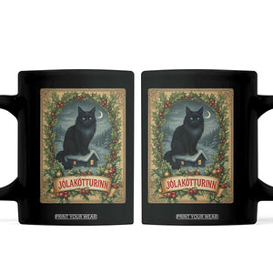 Nordic Christmas Cat Coffee Mug Jolakotturinn Yule Cat Icelandic TS11 Black Print Your Wear