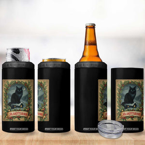 Nordic Christmas Cat 4 in 1 Can Cooler Tumbler Jolakotturinn Yule Cat Icelandic TS11 Print Your Wear