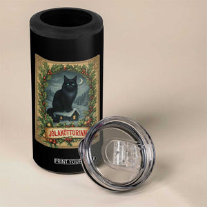 Nordic Christmas Cat 4 in 1 Can Cooler Tumbler Jolakotturinn Yule Cat Icelandic TS11 Print Your Wear