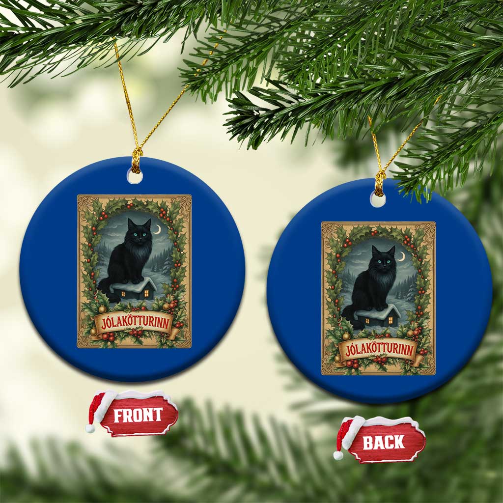 Nordic Christmas Cat Ceramic Ornament Jolakotturinn Yule Cat Icelandic TS11 1pc Blue Print Your Wear