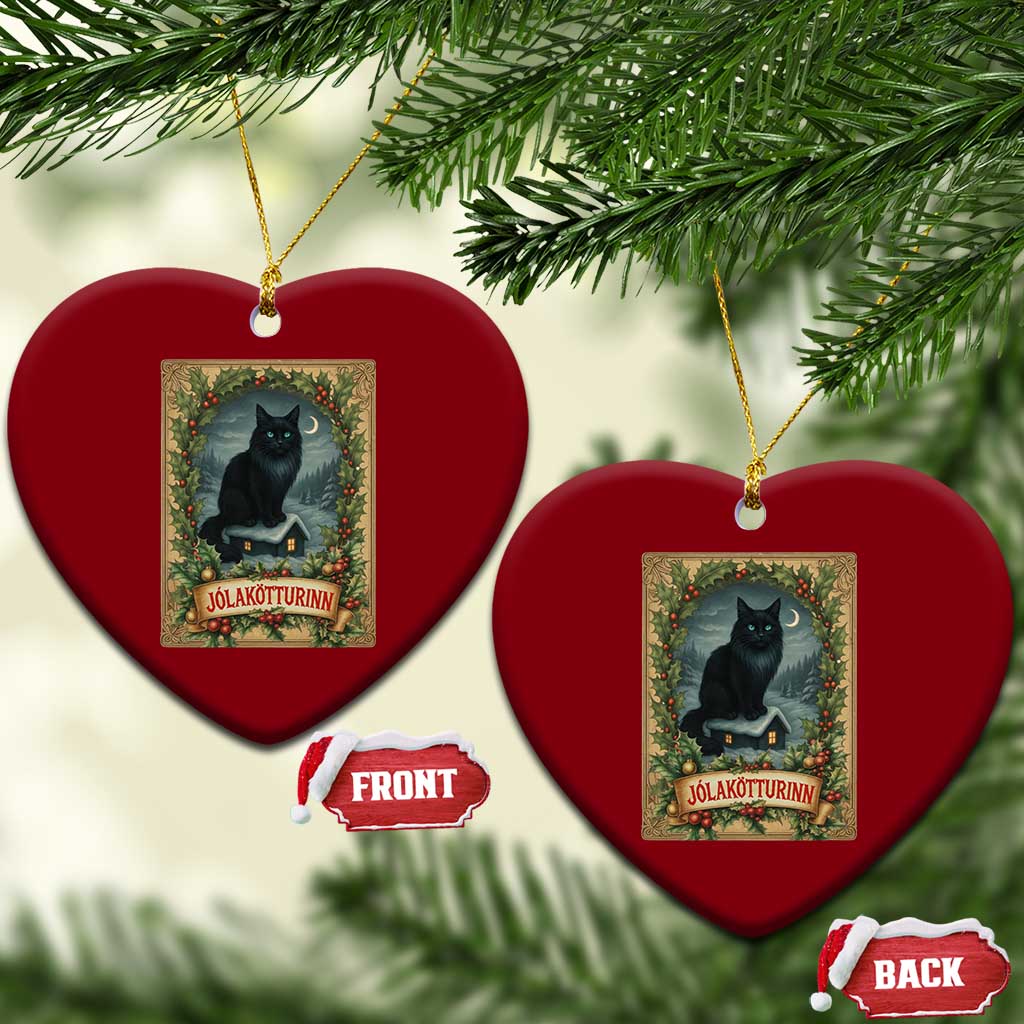 Nordic Christmas Cat Ceramic Ornament Jolakotturinn Yule Cat Icelandic TS11 Print Your Wear