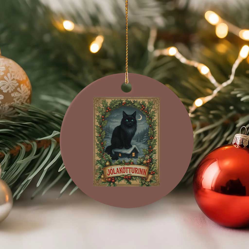 Nordic Christmas Cat Ceramic Ornament Jolakotturinn Yule Cat Icelandic TS11 1pc Mocha Print Your Wear