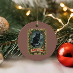 Nordic Christmas Cat Ceramic Ornament Jolakotturinn Yule Cat Icelandic TS11 1pc Mocha Print Your Wear