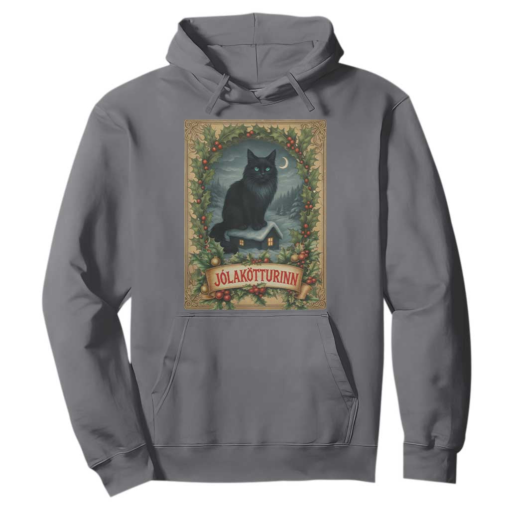 Nordic Christmas Cat Hoodie Jolakotturinn Yule Cat Icelandic TS11 Charcoal Print Your Wear