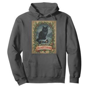 Nordic Christmas Cat Hoodie Jolakotturinn Yule Cat Icelandic TS11 Dark Heather Print Your Wear