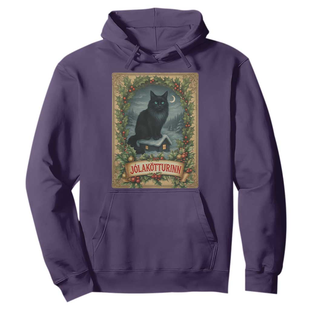 Nordic Christmas Cat Hoodie Jolakotturinn Yule Cat Icelandic TS11 Purple Print Your Wear