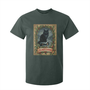 Nordic Christmas Cat T Shirt For Kid Jolakotturinn Yule Cat Icelandic TS11 Dark Forest Green Print Your Wear