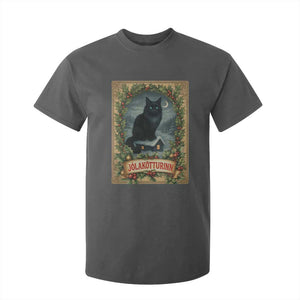 Nordic Christmas Cat T Shirt For Kid Jolakotturinn Yule Cat Icelandic TS11 Dark Heather Print Your Wear
