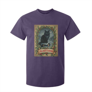 Nordic Christmas Cat T Shirt For Kid Jolakotturinn Yule Cat Icelandic TS11 Purple Print Your Wear