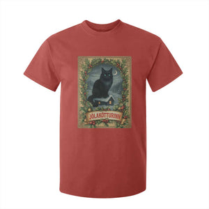 Nordic Christmas Cat T Shirt For Kid Jolakotturinn Yule Cat Icelandic TS11 Red Print Your Wear