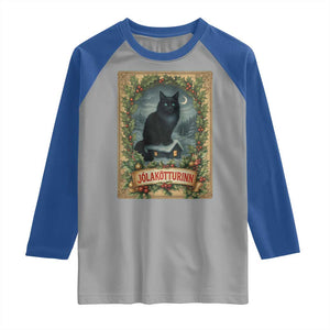 Nordic Christmas Cat Raglan Shirt Jolakotturinn Yule Cat Icelandic TS11 Sport Gray Royal Print Your Wear