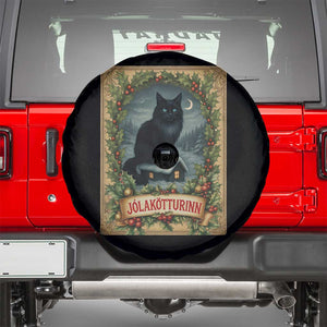 Nordic Christmas Cat Spare Tire Cover Jolakotturinn Yule Cat Icelandic TS11 Black Print Your Wear