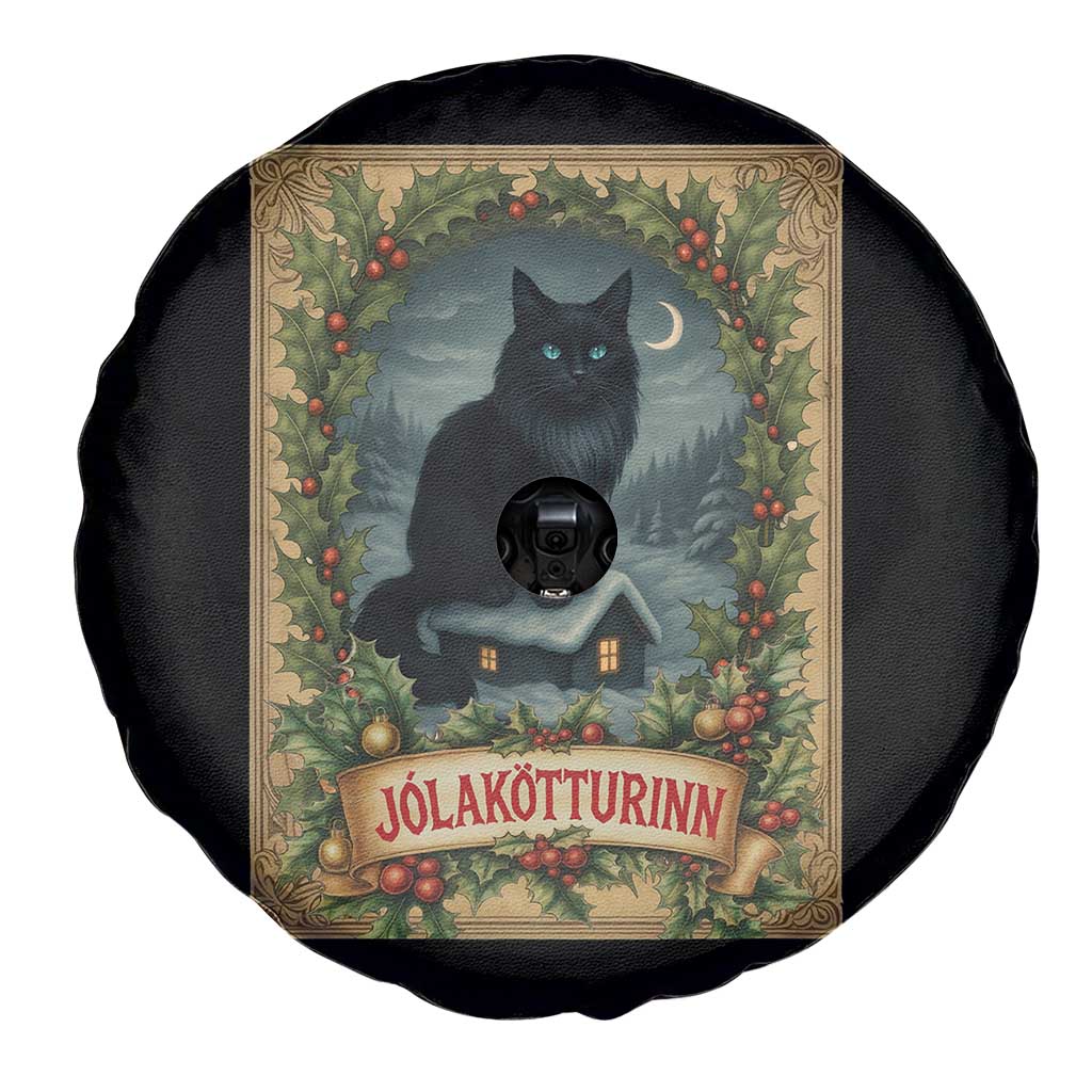 Nordic Christmas Cat Spare Tire Cover Jolakotturinn Yule Cat Icelandic TS11 Print Your Wear