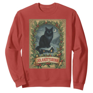Nordic Christmas Cat Sweatshirt Jolakotturinn Yule Cat Icelandic TS11 Red Print Your Wear