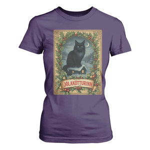 Nordic Christmas Cat T Shirt For Women Jolakotturinn Yule Cat Icelandic TS11 Purple Print Your Wear