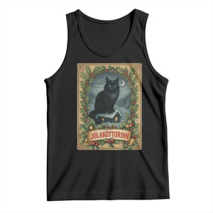 Nordic Christmas Cat Tank Top Jolakotturinn Yule Cat Icelandic TS11 Black Print Your Wear