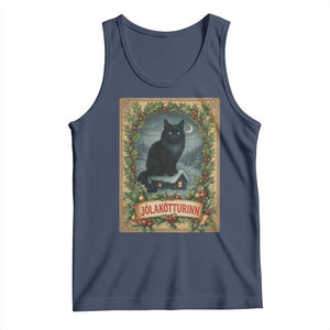 Nordic Christmas Cat Tank Top Jolakotturinn Yule Cat Icelandic TS11 Navy Print Your Wear