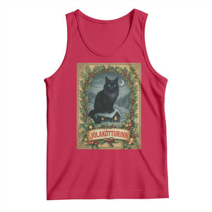 Nordic Christmas Cat Tank Top Jolakotturinn Yule Cat Icelandic TS11 Red Print Your Wear