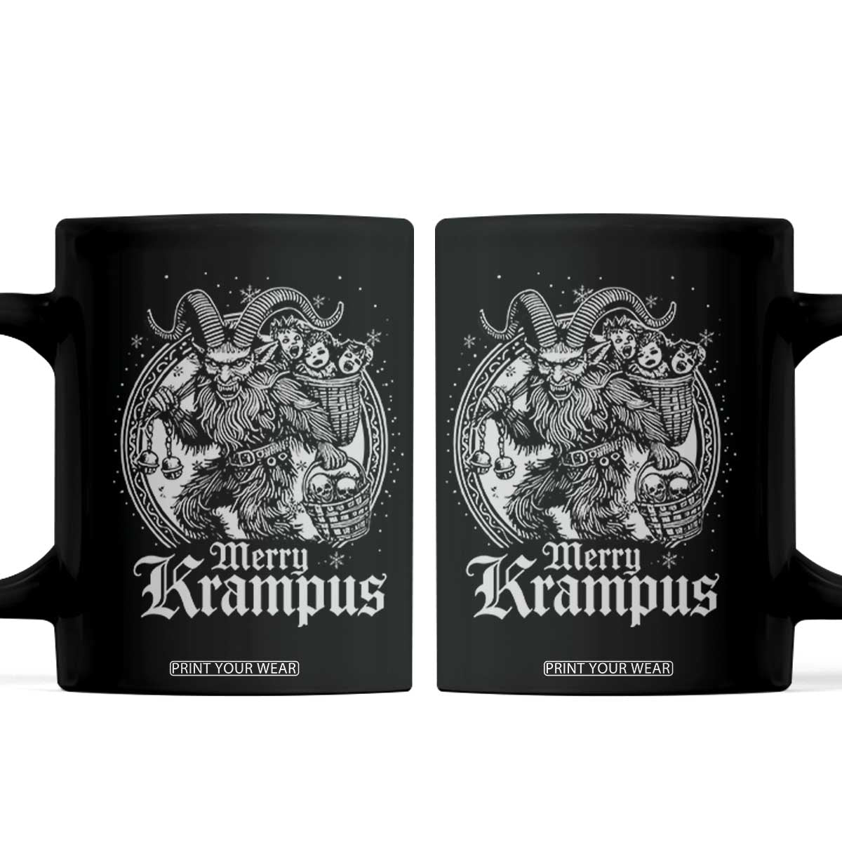Christmas Krampus Coffee Mug Merry Krampus Norse Pagan Yule Horror Xmas TS11 Black Print Your Wear