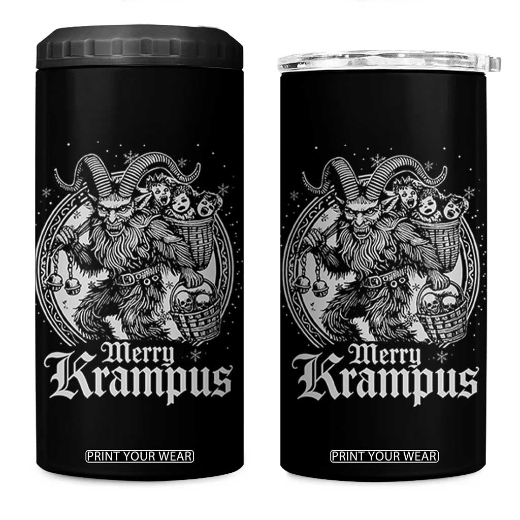 Christmas Krampus 4 in 1 Can Cooler Tumbler Merry Krampus Norse Pagan Yule Horror Xmas TS11 One Size: 16 oz Black Print Your Wear