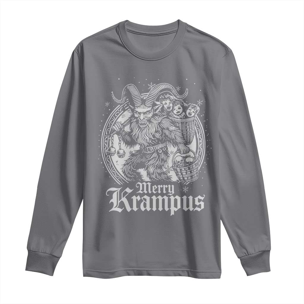 Christmas Krampus Long Sleeve Shirt Merry Krampus Norse Pagan Yule Horror Xmas TS11 Charcoal Print Your Wear