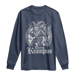 Christmas Krampus Long Sleeve Shirt Merry Krampus Norse Pagan Yule Horror Xmas TS11 Navy Print Your Wear