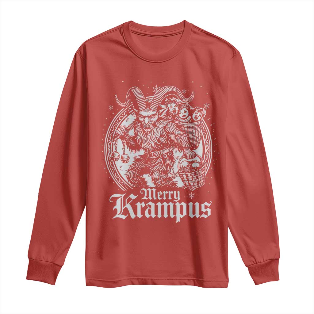 Christmas Krampus Long Sleeve Shirt Merry Krampus Norse Pagan Yule Horror Xmas TS11 Red Print Your Wear