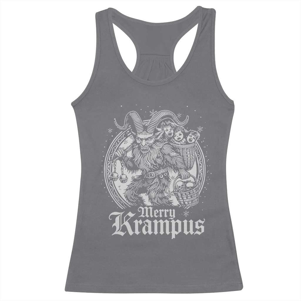 Christmas Krampus Racerback Tank Top Merry Krampus Norse Pagan Yule Horror Xmas TS11 Charcoal Print Your Wear
