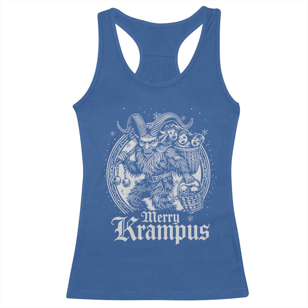 Christmas Krampus Racerback Tank Top Merry Krampus Norse Pagan Yule Horror Xmas TS11 Royal Blue Print Your Wear