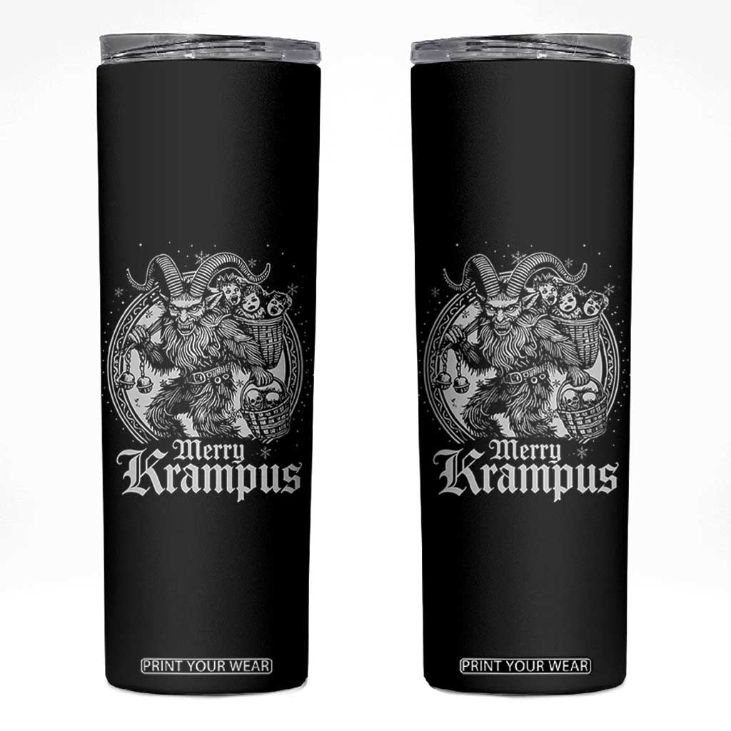 Christmas Krampus Skinny Tumbler Merry Krampus Norse Pagan Yule Horror Xmas TS11 Black Print Your Wear