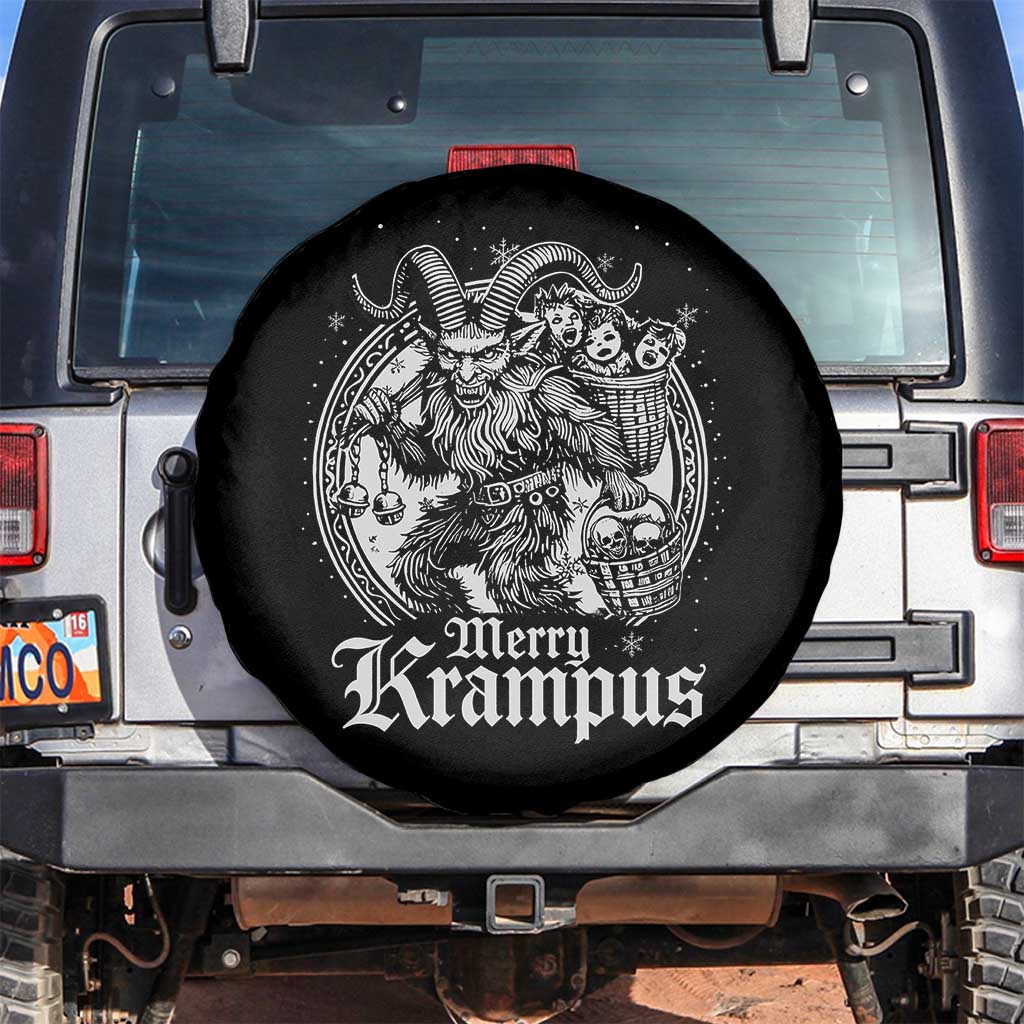 Christmas Krampus Spare Tire Cover Merry Krampus Norse Pagan Yule Horror Xmas TS11 No hole Black Print Your Wear