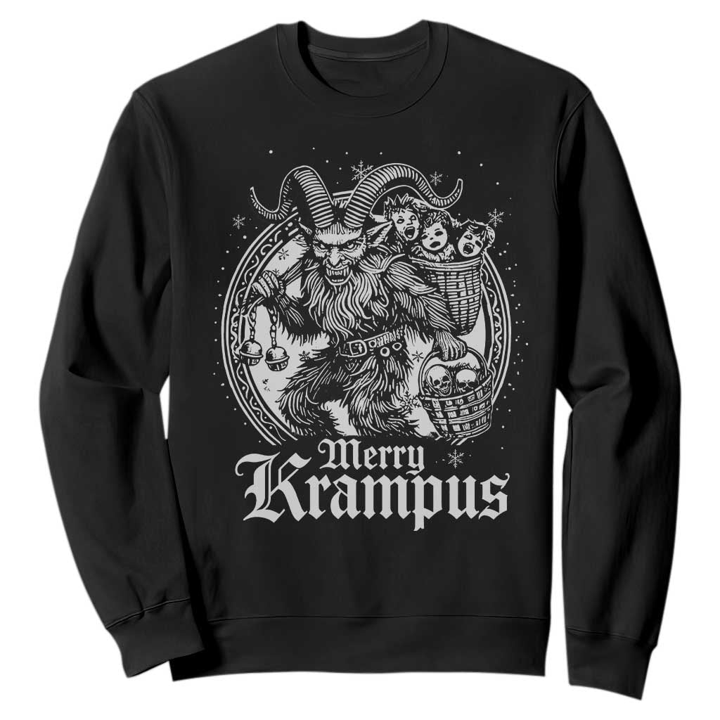 Christmas Krampus Sweatshirt Merry Krampus Norse Pagan Yule Horror Xmas TS11 Black Print Your Wear
