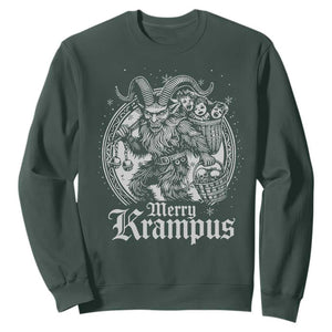 Christmas Krampus Sweatshirt Merry Krampus Norse Pagan Yule Horror Xmas TS11 Dark Forest Green Print Your Wear