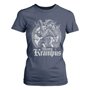 Christmas Krampus T Shirt For Women Merry Krampus Norse Pagan Yule Horror Xmas TS11 Navy Print Your Wear