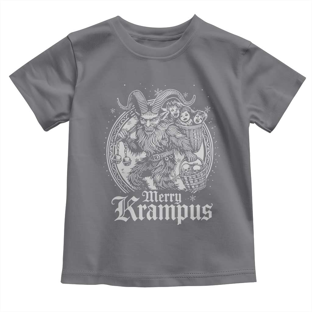 Christmas Krampus Toddler T Shirt Merry Krampus Norse Pagan Yule Horror Xmas TS11 Charcoal Print Your Wear