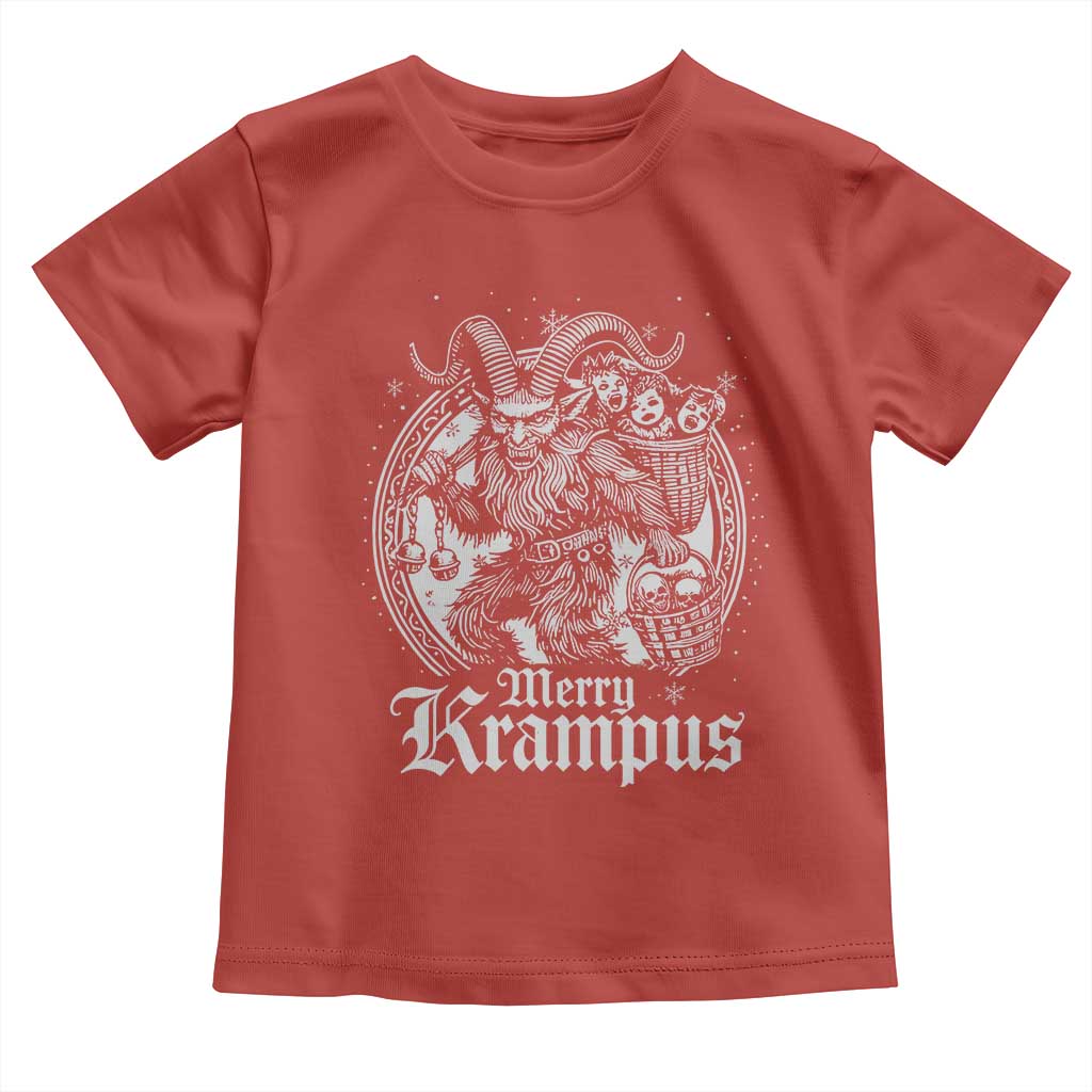 Christmas Krampus Toddler T Shirt Merry Krampus Norse Pagan Yule Horror Xmas TS11 Red Print Your Wear