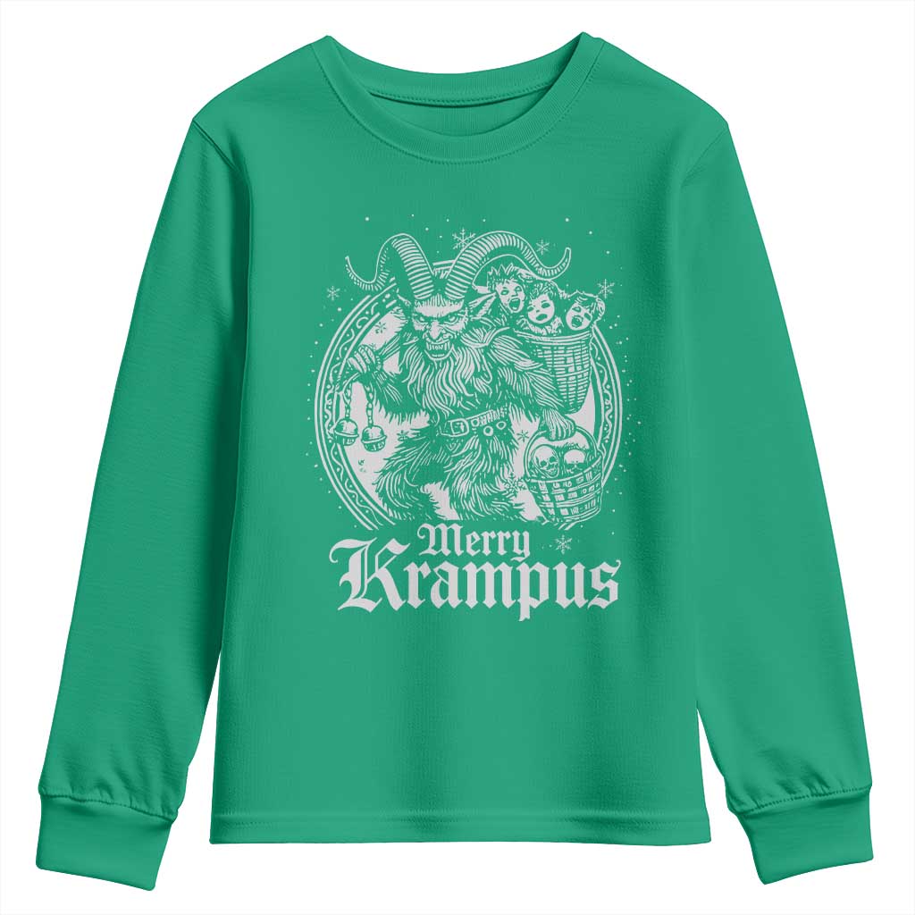 Christmas Krampus Youth Sweatshirt Merry Krampus Norse Pagan Yule Horror Xmas TS11 Irish Green Print Your Wear