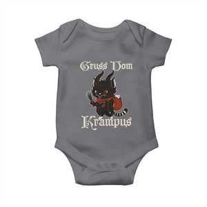 Christmas Krampus Cat Baby Onesie Gruss Vom Krampus Pagan Yule Xmas TS11 Charcoal Print Your Wear