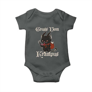 Christmas Krampus Cat Baby Onesie Gruss Vom Krampus Pagan Yule Xmas TS11 Dark Heather Print Your Wear