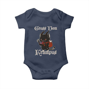 Christmas Krampus Cat Baby Onesie Gruss Vom Krampus Pagan Yule Xmas TS11 Navy Print Your Wear