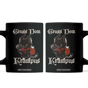 Christmas Krampus Cat Coffee Mug Gruss Vom Krampus Pagan Yule Xmas TS11 Black Print Your Wear