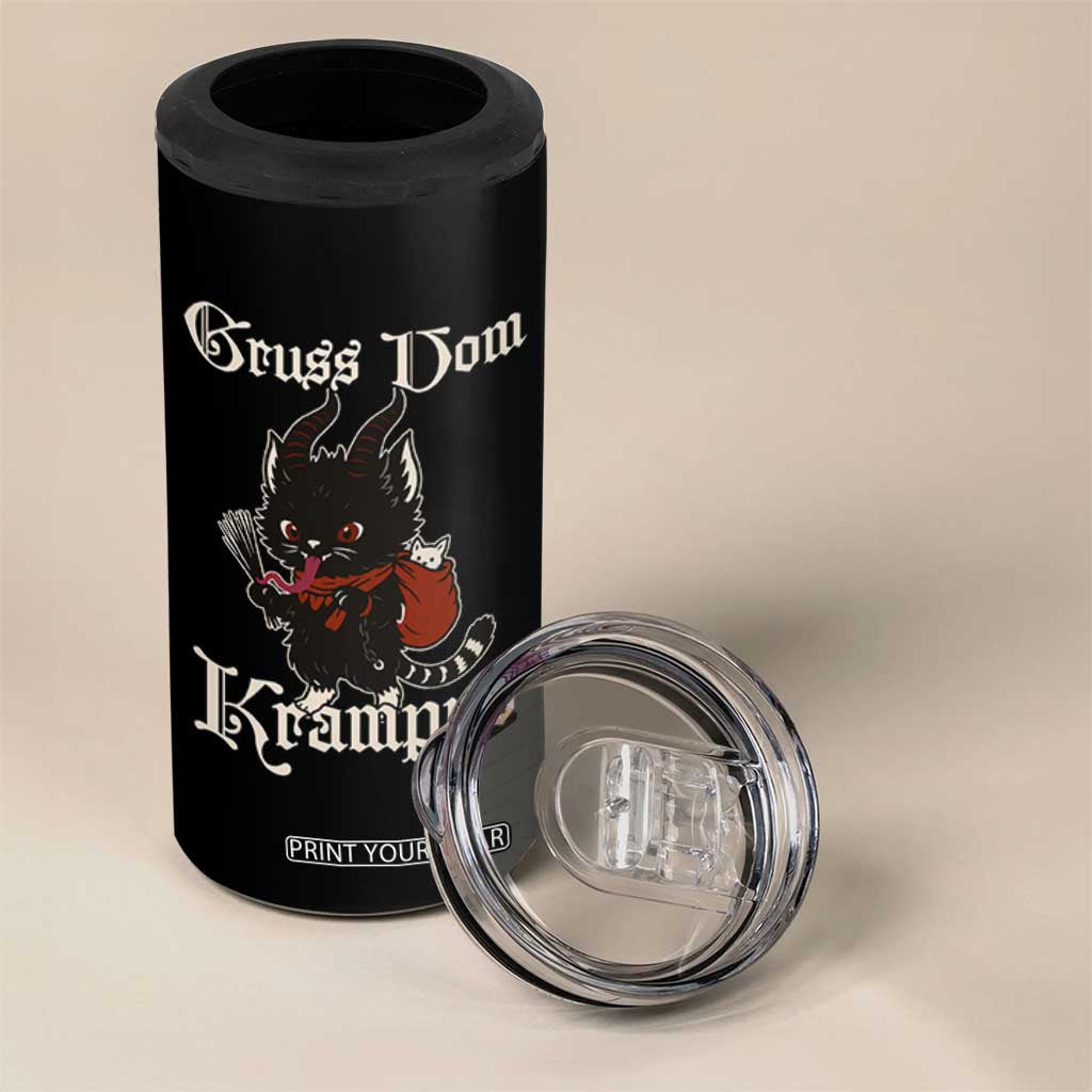 Christmas Krampus Cat 4 in 1 Can Cooler Tumbler Gruss Vom Krampus Pagan Yule Xmas TS11 Print Your Wear