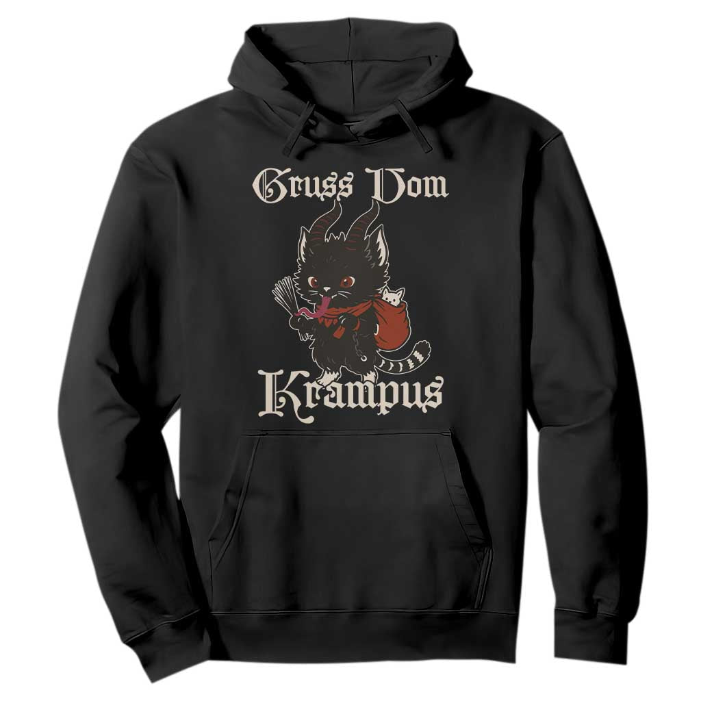 Christmas Krampus Cat Hoodie Gruss Vom Krampus Pagan Yule Xmas TS11 Black Print Your Wear
