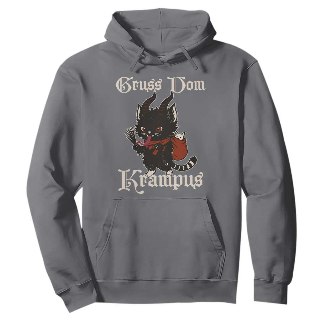 Christmas Krampus Cat Hoodie Gruss Vom Krampus Pagan Yule Xmas TS11 Charcoal Print Your Wear