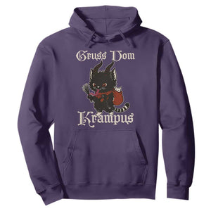 Christmas Krampus Cat Hoodie Gruss Vom Krampus Pagan Yule Xmas TS11 Purple Print Your Wear