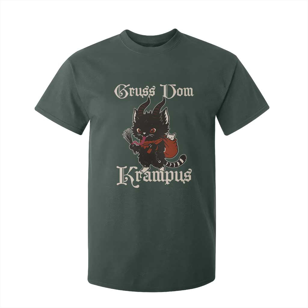 Christmas Krampus Cat T Shirt For Kid Gruss Vom Krampus Pagan Yule Xmas TS11 Dark Forest Green Print Your Wear