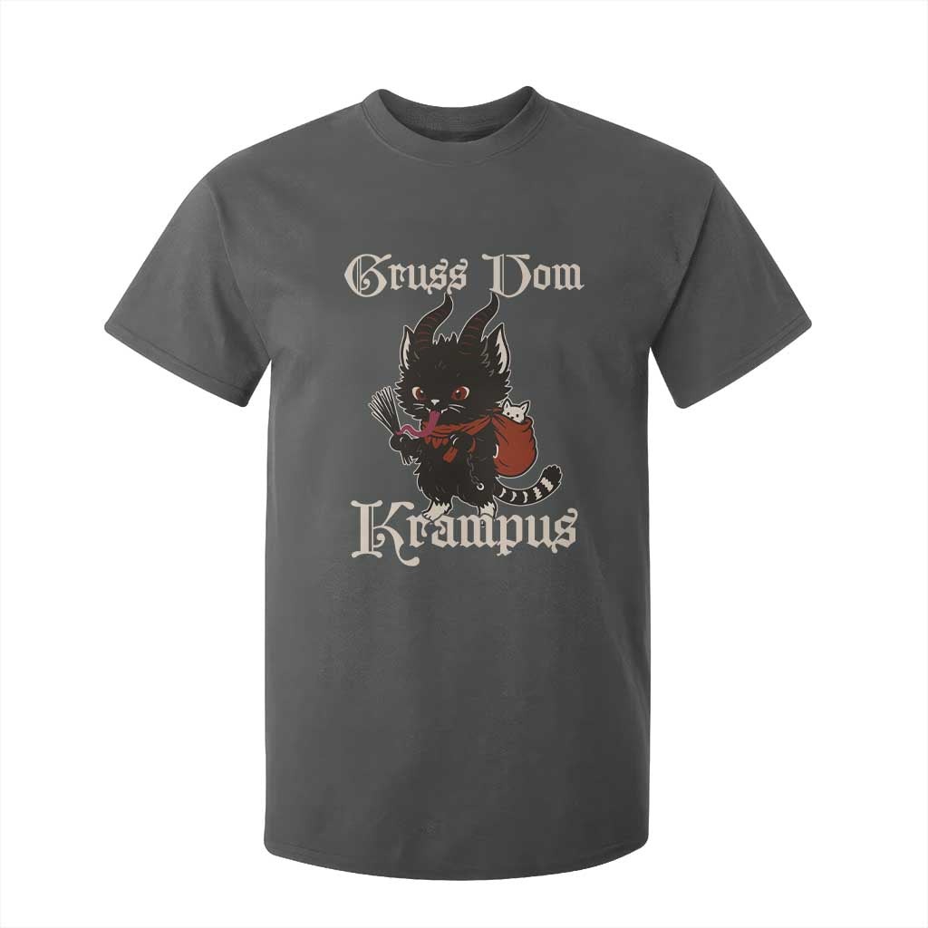 Christmas Krampus Cat T Shirt For Kid Gruss Vom Krampus Pagan Yule Xmas TS11 Dark Heather Print Your Wear