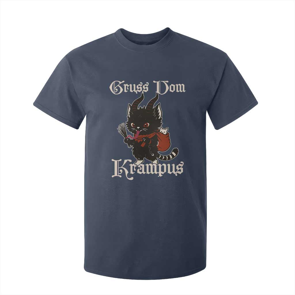 Christmas Krampus Cat T Shirt For Kid Gruss Vom Krampus Pagan Yule Xmas TS11 Navy Print Your Wear