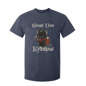 Christmas Krampus Cat T Shirt For Kid Gruss Vom Krampus Pagan Yule Xmas TS11 Navy Print Your Wear